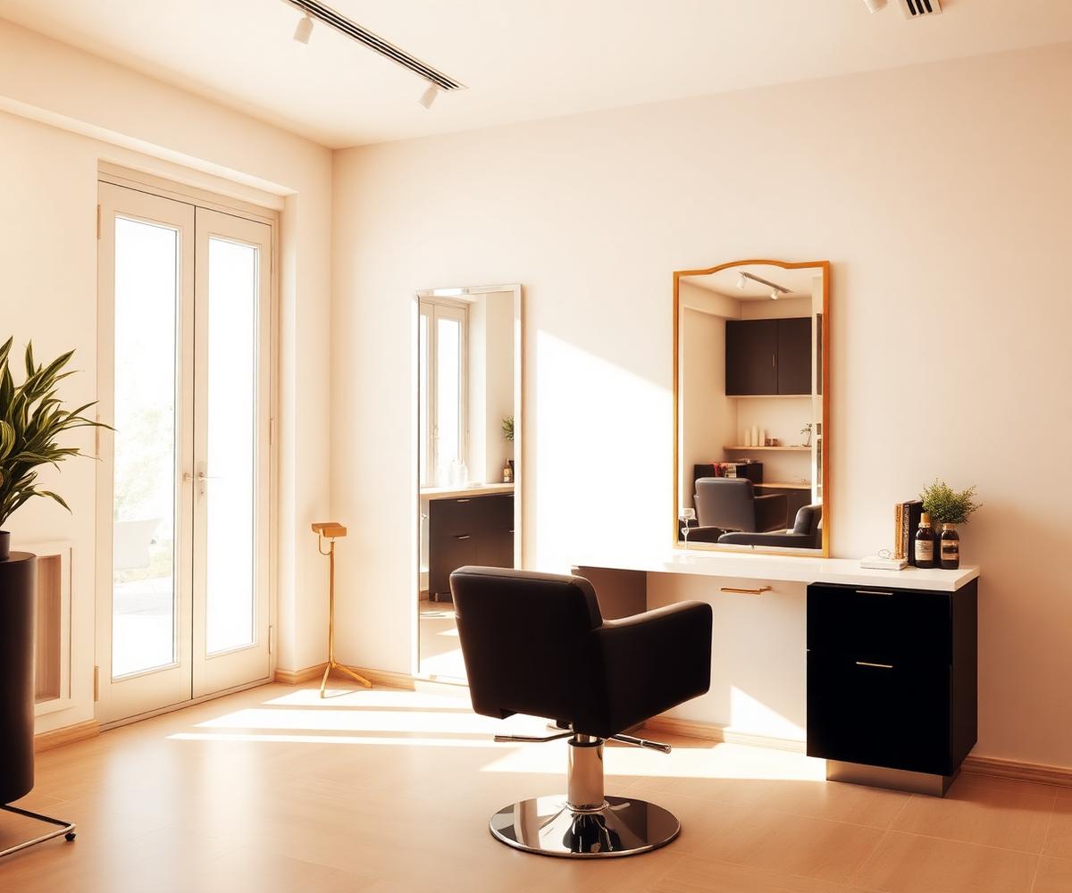 Bright, considered boutique hair salon interior